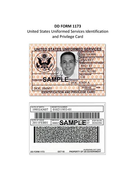 dod identification card pdf